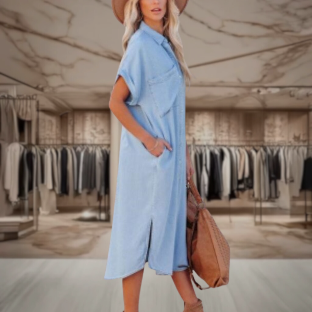 Women’s Casual Denim Shirt Dress | Alicia
