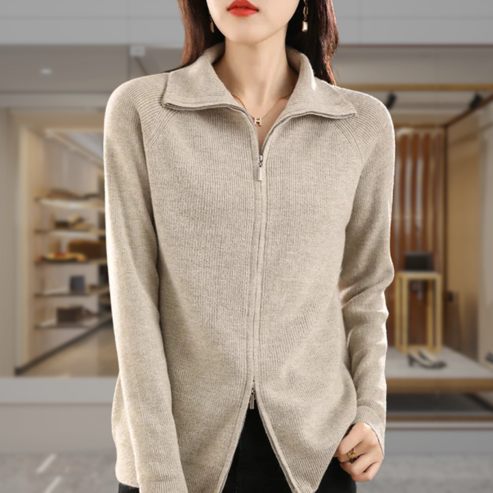 Women's Cashmere Quarter Zip Sweater | Liana