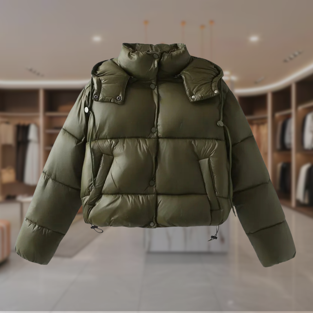 Women’s Cropped Puffer Jacket Insulated Winter Coat | Elle