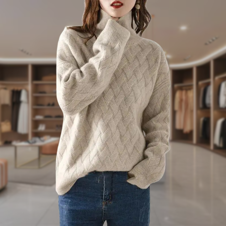 Women's Oversized Cashmere Turtleneck Sweater | Sylvia