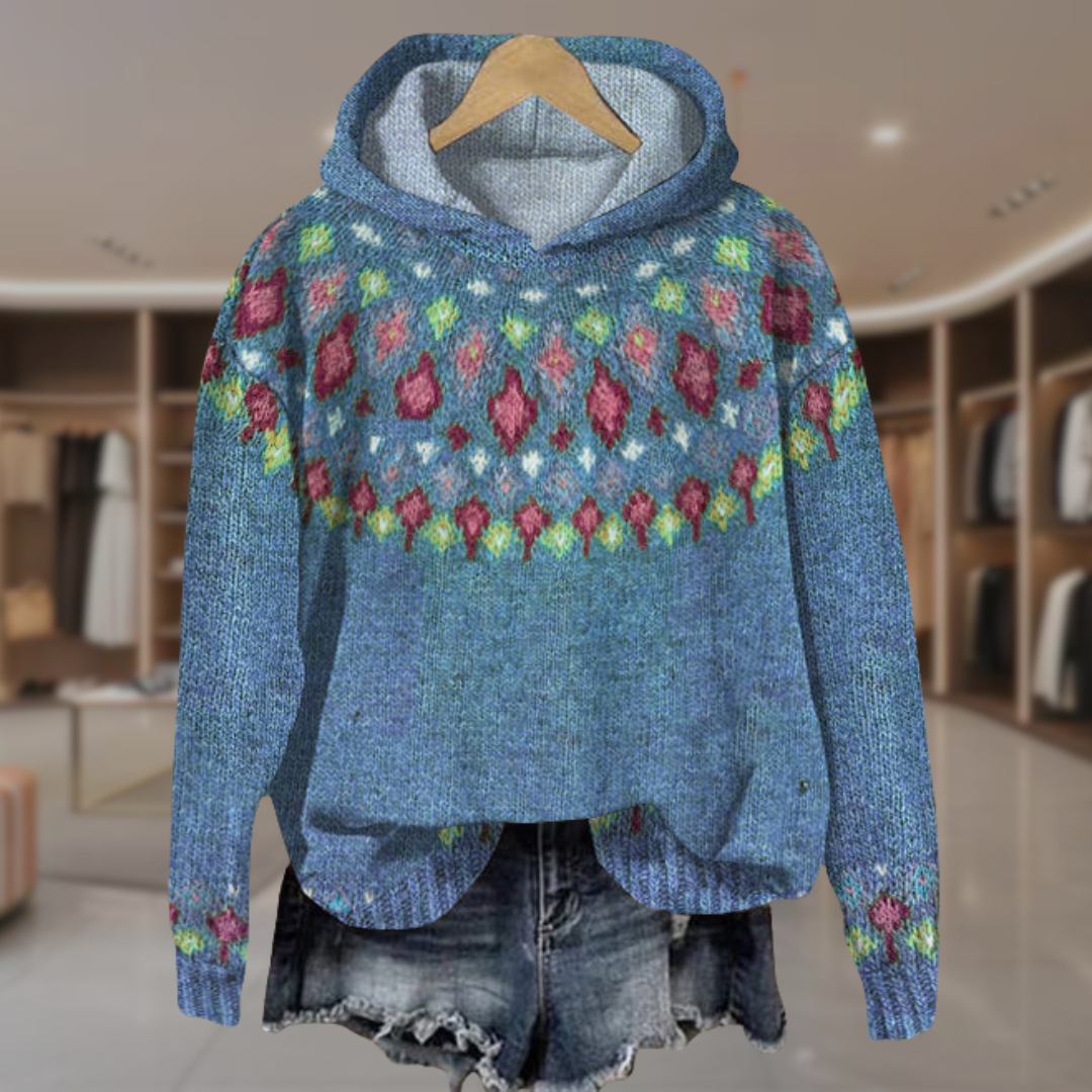 Women’s Fair Isle Sweater With Hood | Jane
