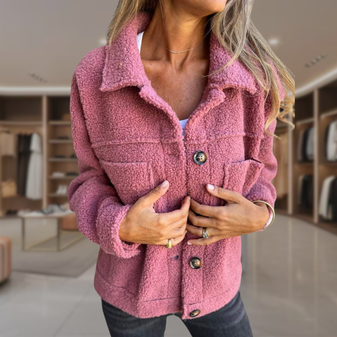 Women’s Button Front Teddy Jacket | Tara