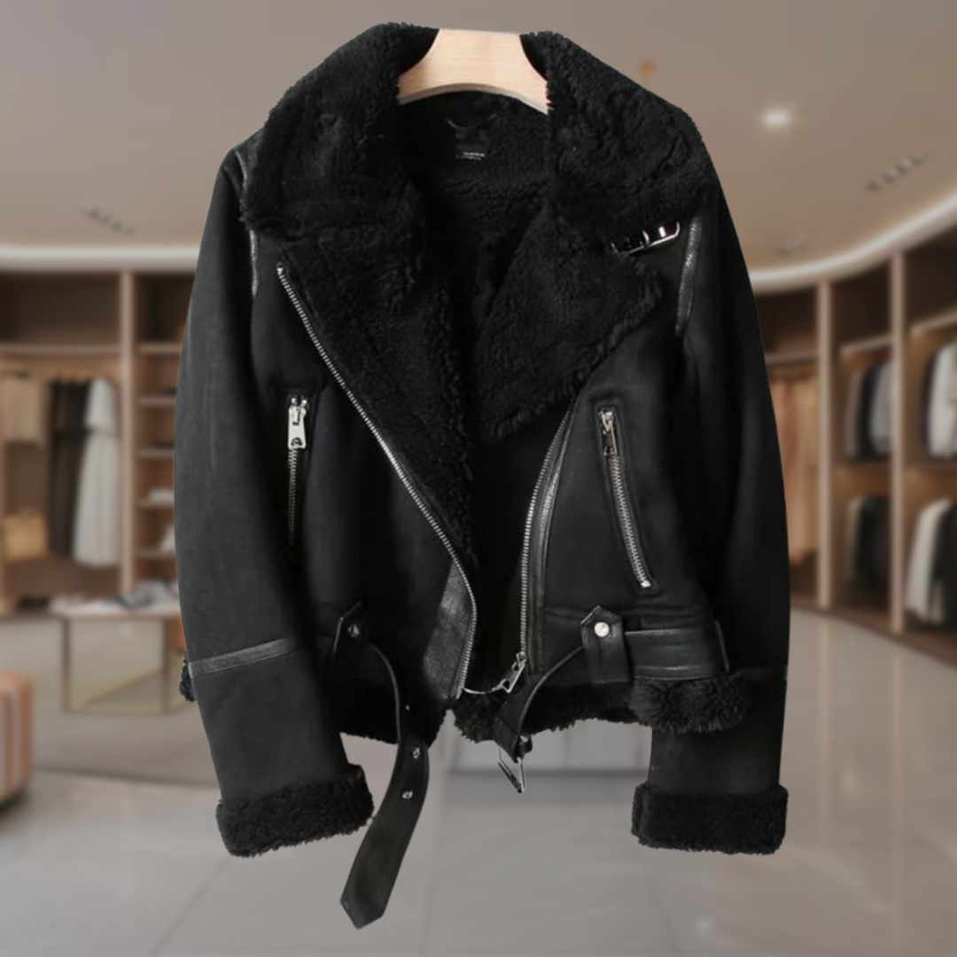 Women's Shearling Suede Moto Jacket | Chanel