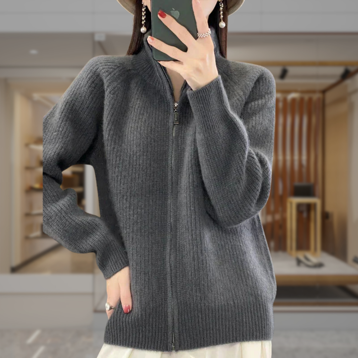 Women’s Zip Front Textured Jacket | Dalia