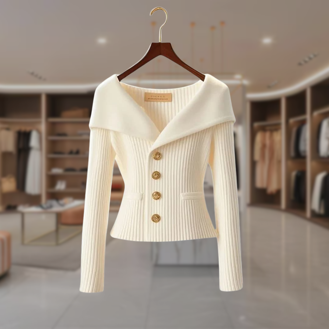 Women's Off Shoulder Button Up Cardigan Sweater | Karla