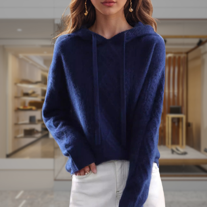 Women's Cable Knit Sweater Hoodie | Lucia