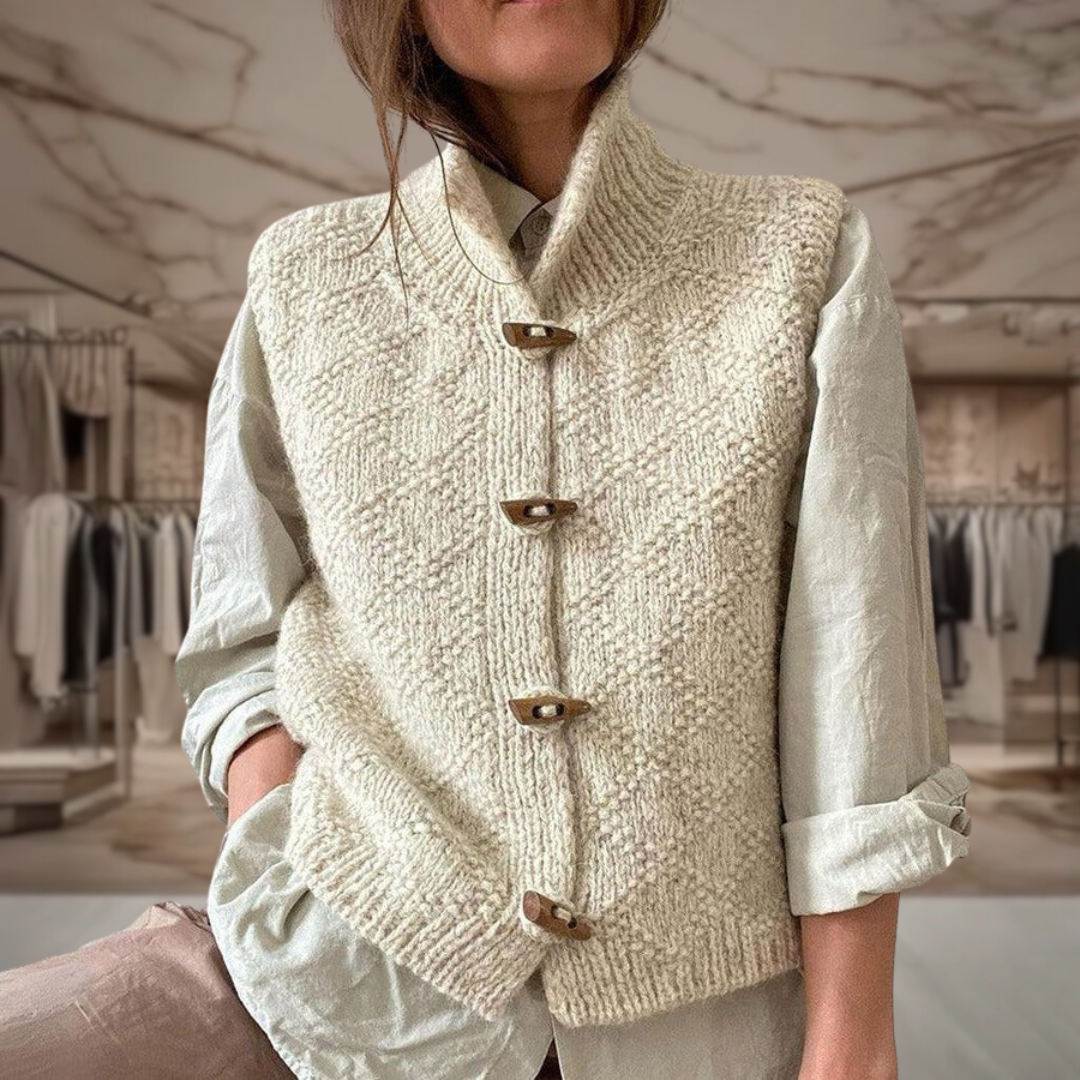 Women's Cable Knit Sweater Vest  | Shan