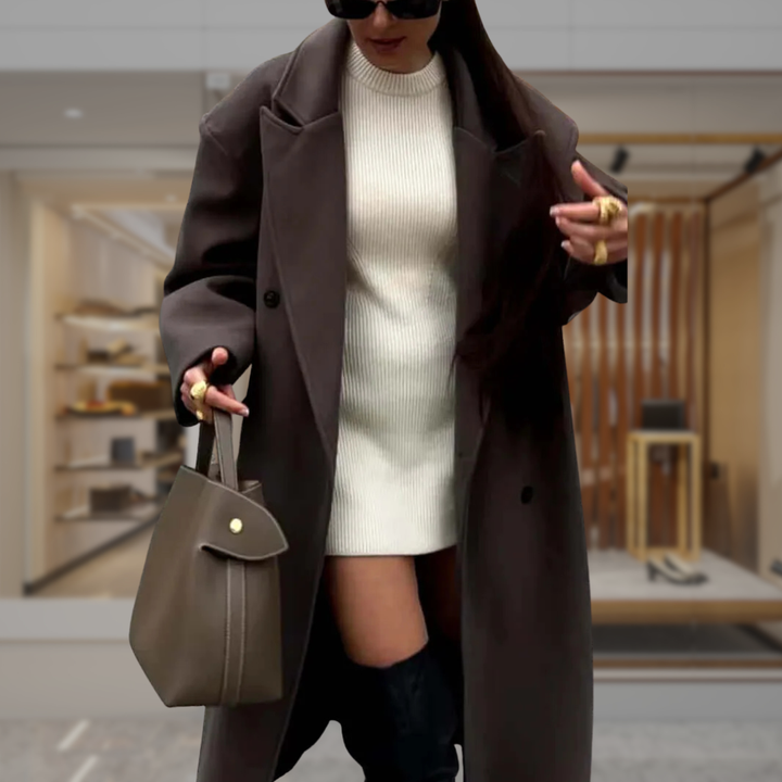 Women’s Double Breasted Wool Overcoat | Brooke