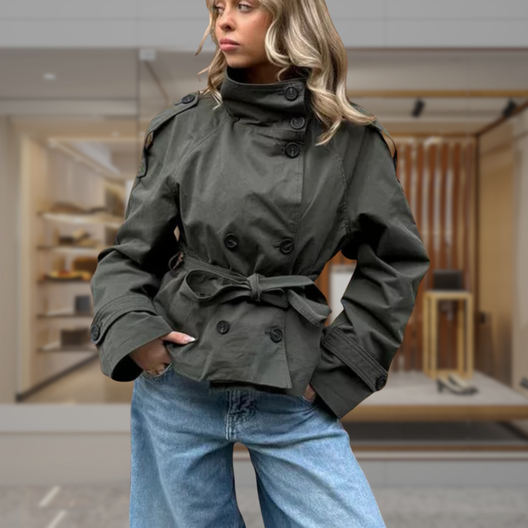 Women’s Double Breasted Trench Coat Jacket | Ciara