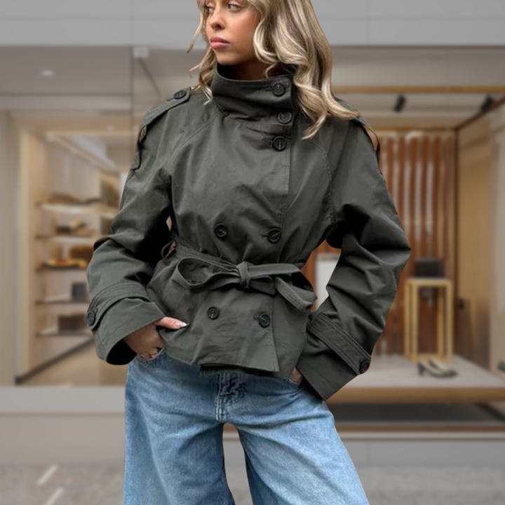Women’s Double Breasted Trench Coat Jacket | Ciara