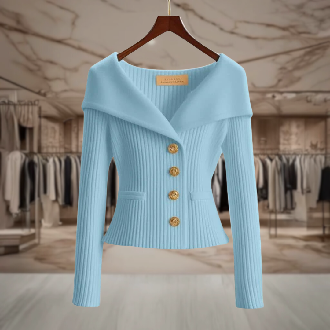 Women's Off Shoulder Button Up Cardigan Sweater | Karla