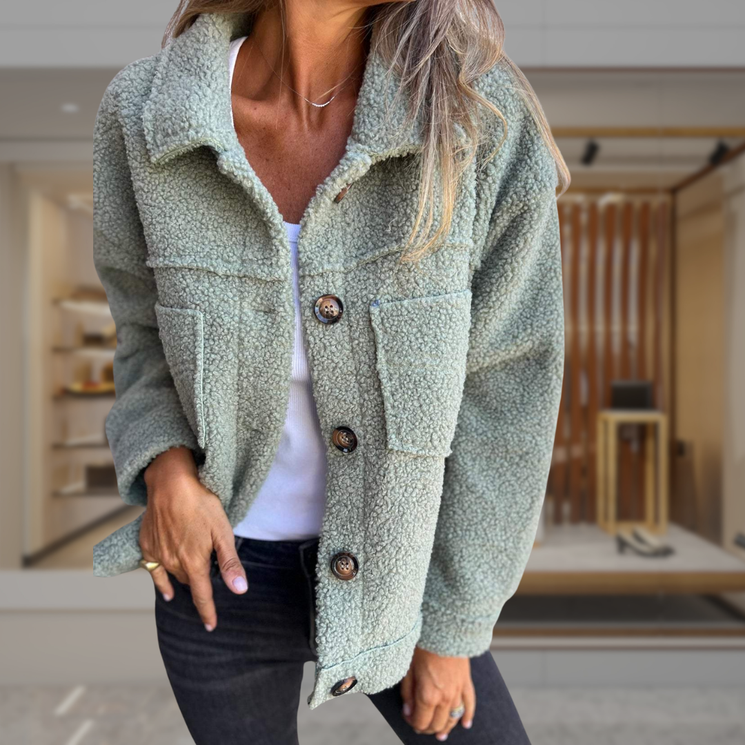 Women’s Button Front Teddy Jacket | Tara