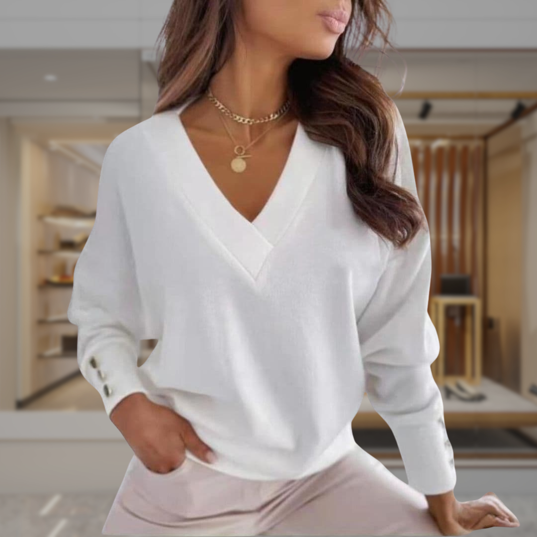 Women’s V Neck Pullover Sweater | Chloe