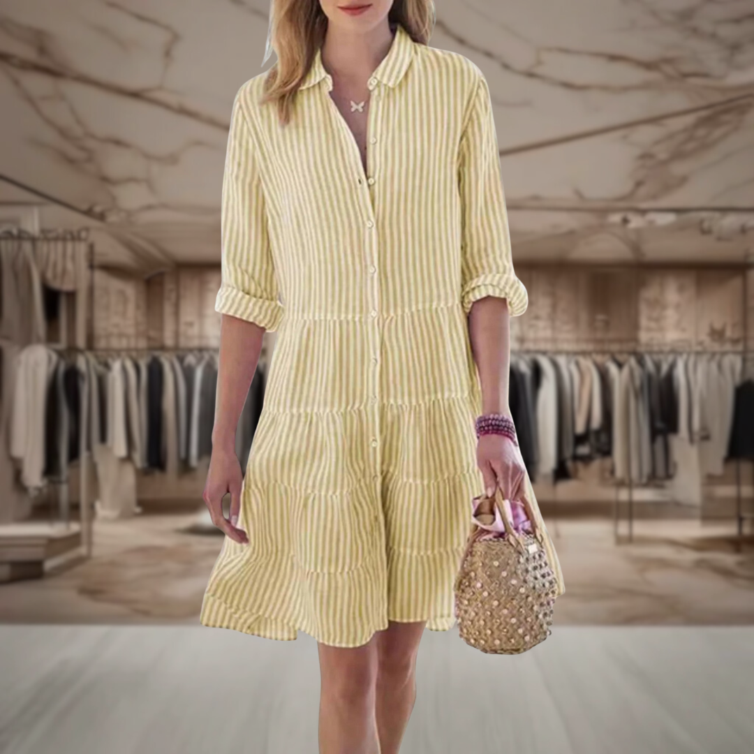 Women’s Striped Tiered Shirt Dress | Tiana