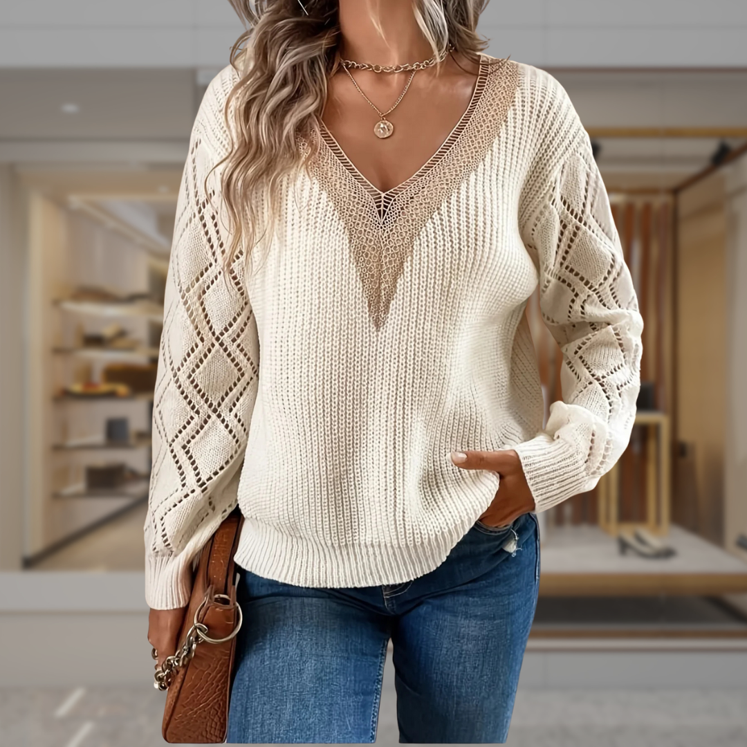 Women’s V Neck Pullover Sweater | Skyler