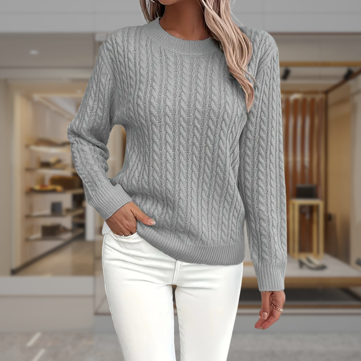 Women’s Cable Knit Pullover Sweater | Alia