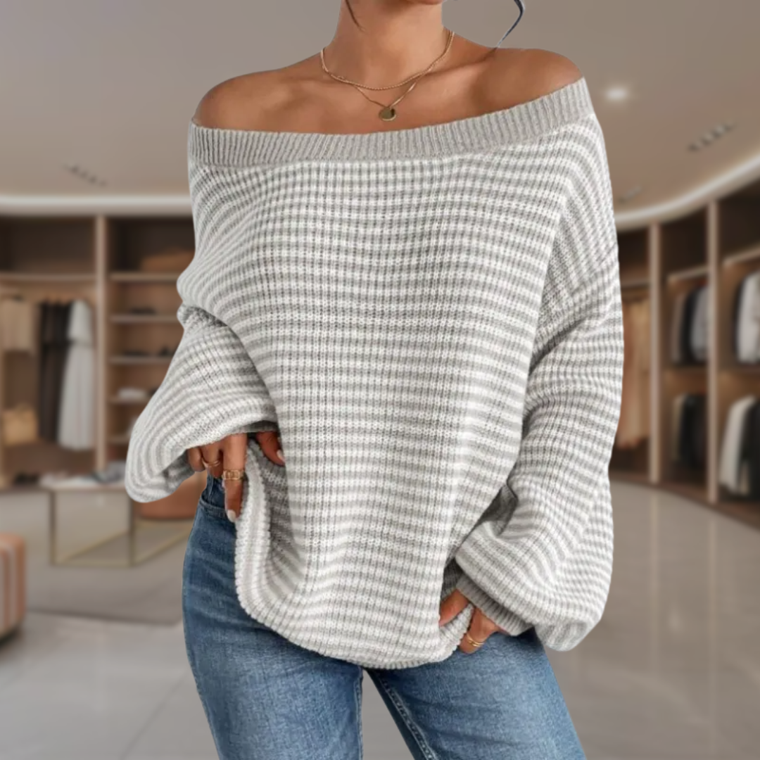 Women's Oversized Striped Sweater | Ashly