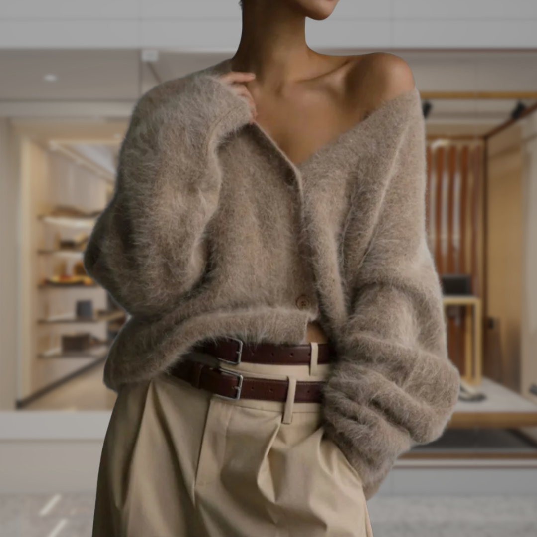 Women’s Mohair V Neck Fitted Cardigan | Tori