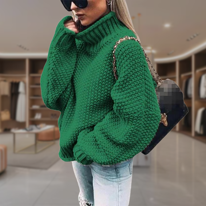 Women’s Chunky Knit Turtleneck Oversized Sweater | Miya