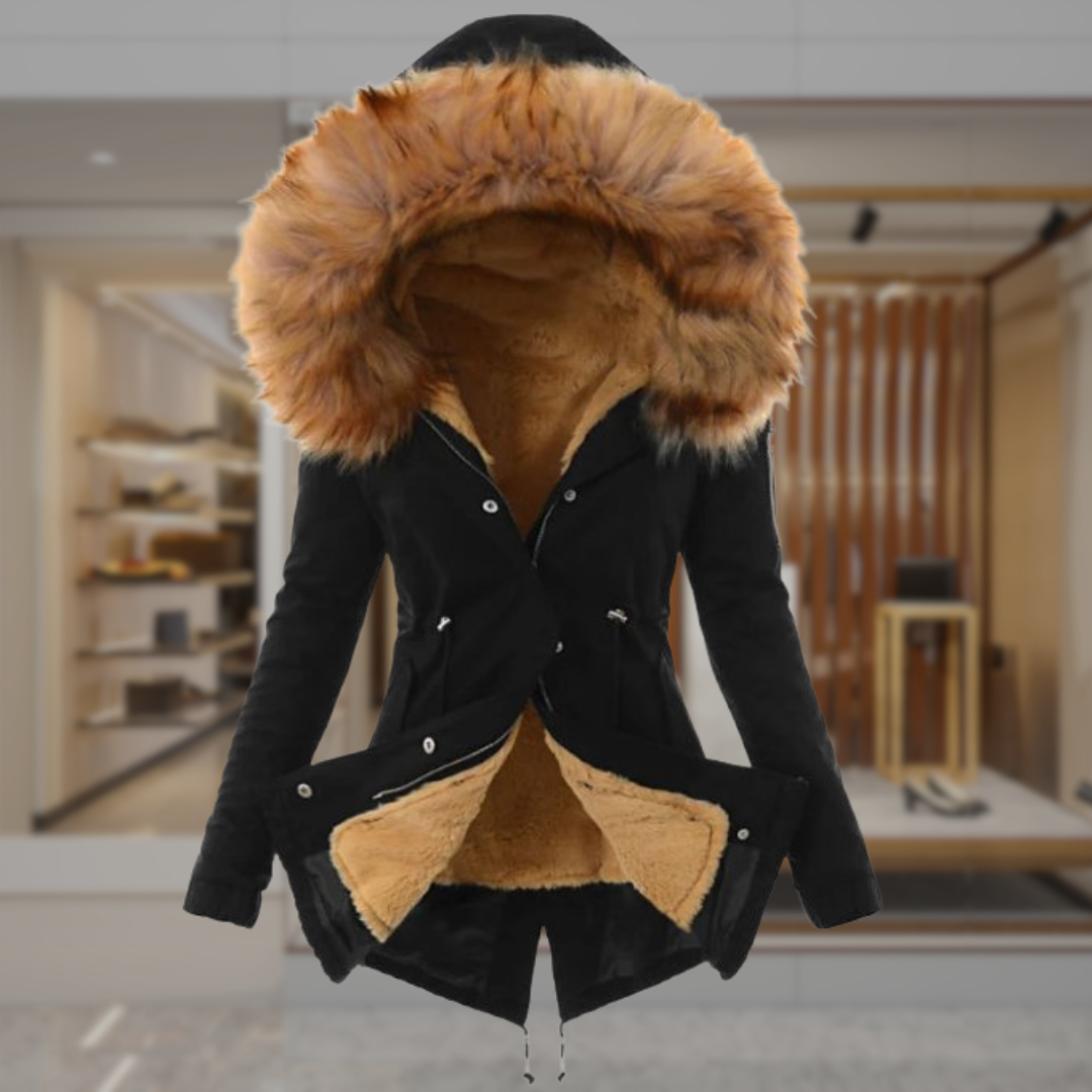 Women’s Hooded Fur Trim Parka Coat | Ally