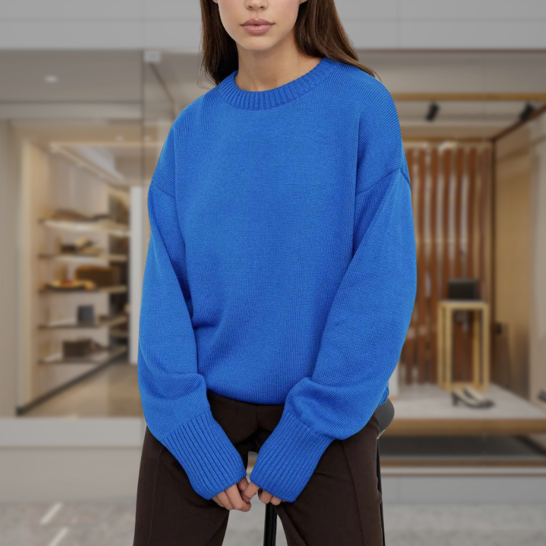 Women’s Oversized Crewneck Knit Sweater | Sariah