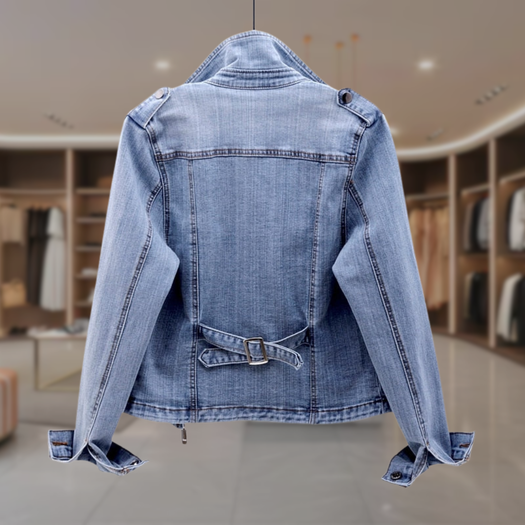 Women’s Denim Moto Biker Jacket | Riya