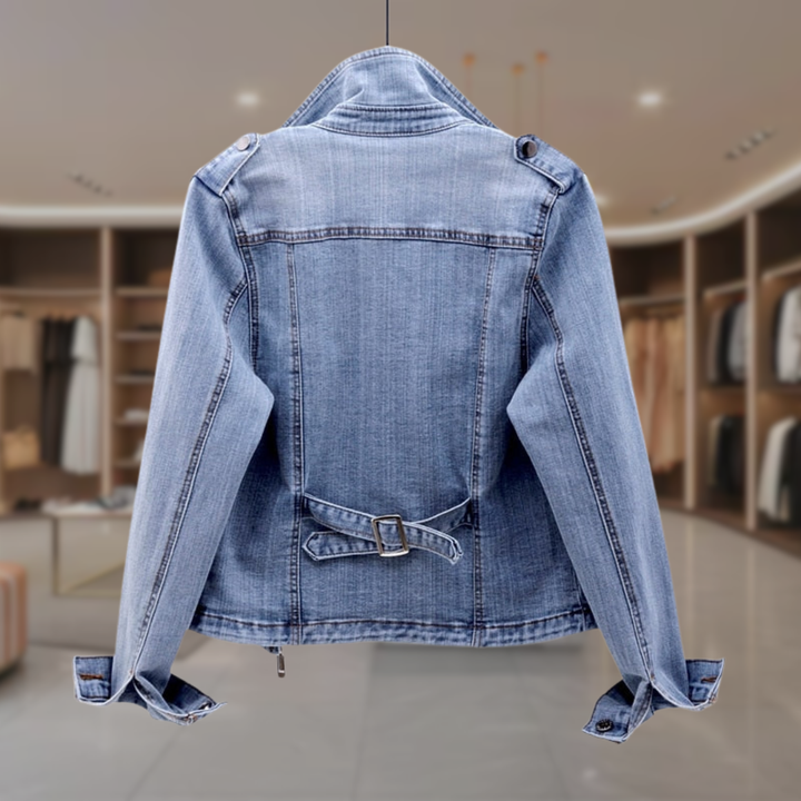 Women’s Denim Moto Biker Jacket | Riya