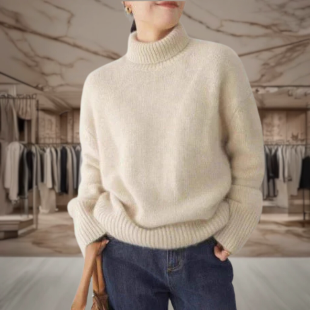 Women’s Turtleneck Oversized Pullover Sweater | Laila