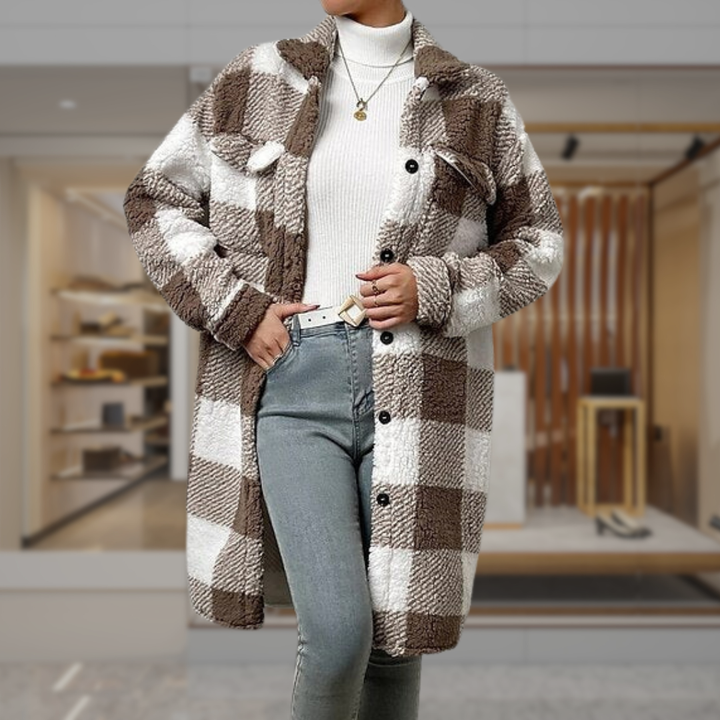 Women’s Sherpa Lined Checkered Jacket | Taniya