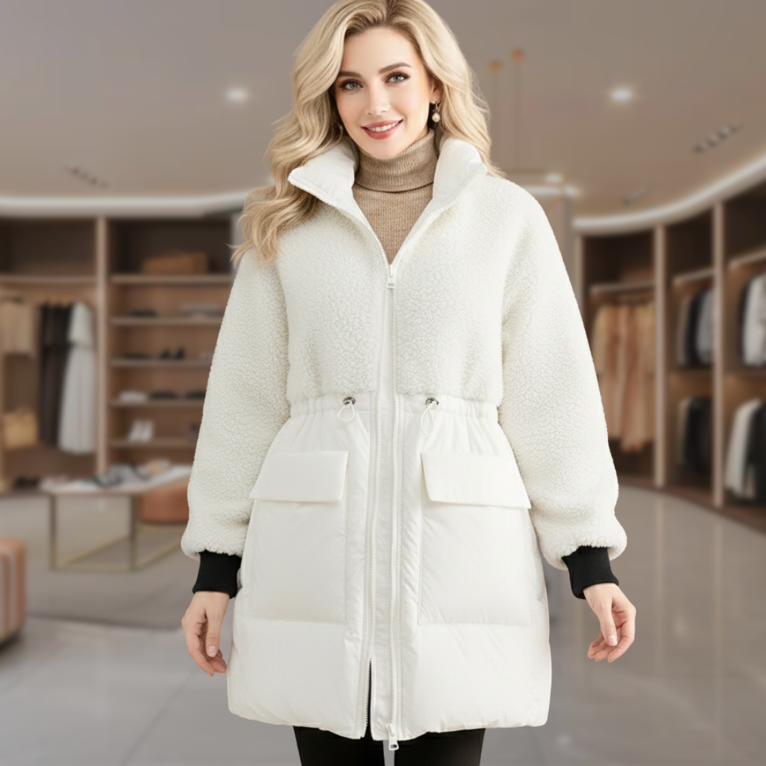 Women's Sherpa Puffer Coat Hooded | Pamela