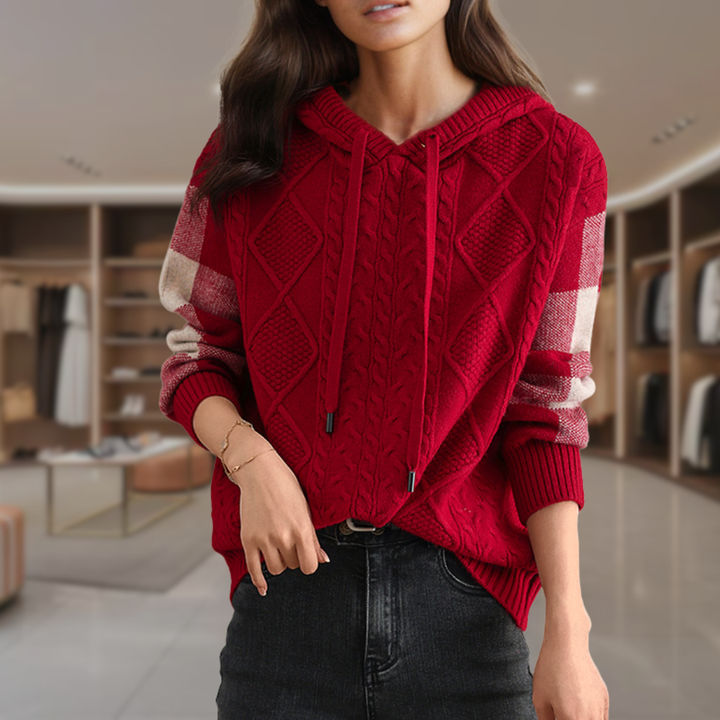 Women’s Cable Knit Hoodie Sweater | Sofia