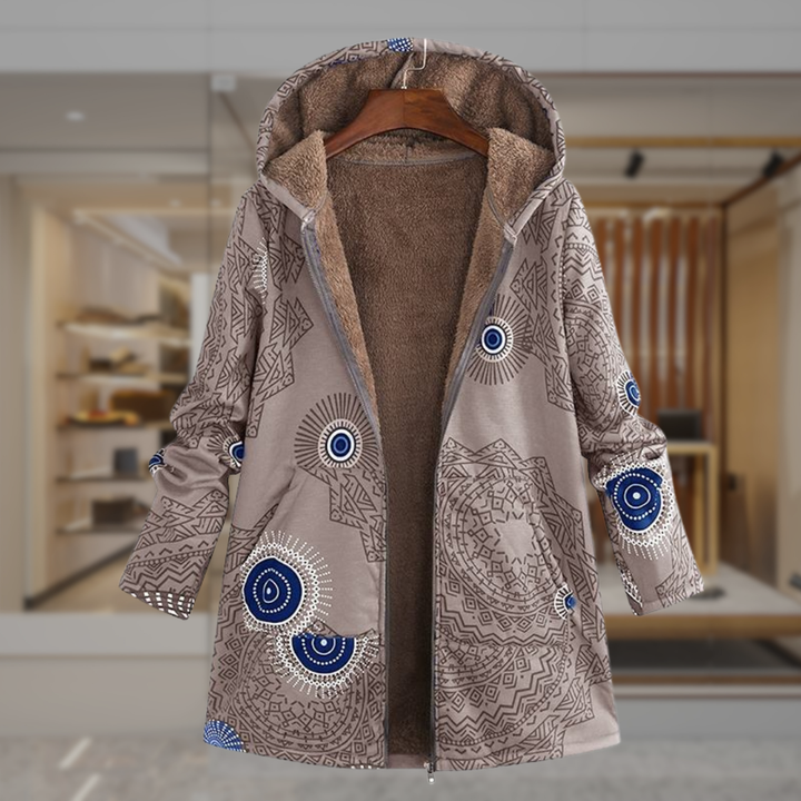 Women’s Floral Hooded Wool Overcoat | Kathy