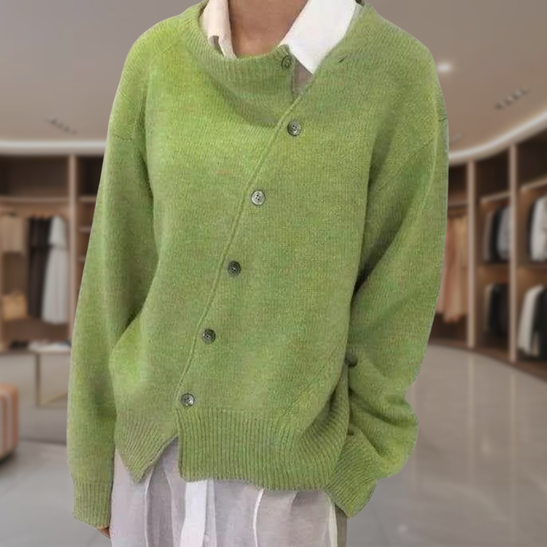 Women’s V Neck Knit Button Sweater | Rose