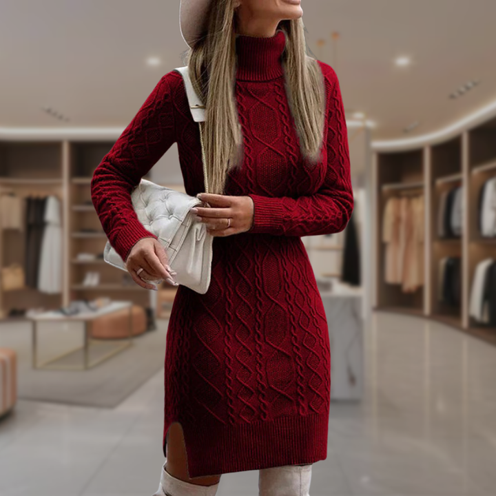 Women’s Cable Knit Midi Sweater Dress | Gemma