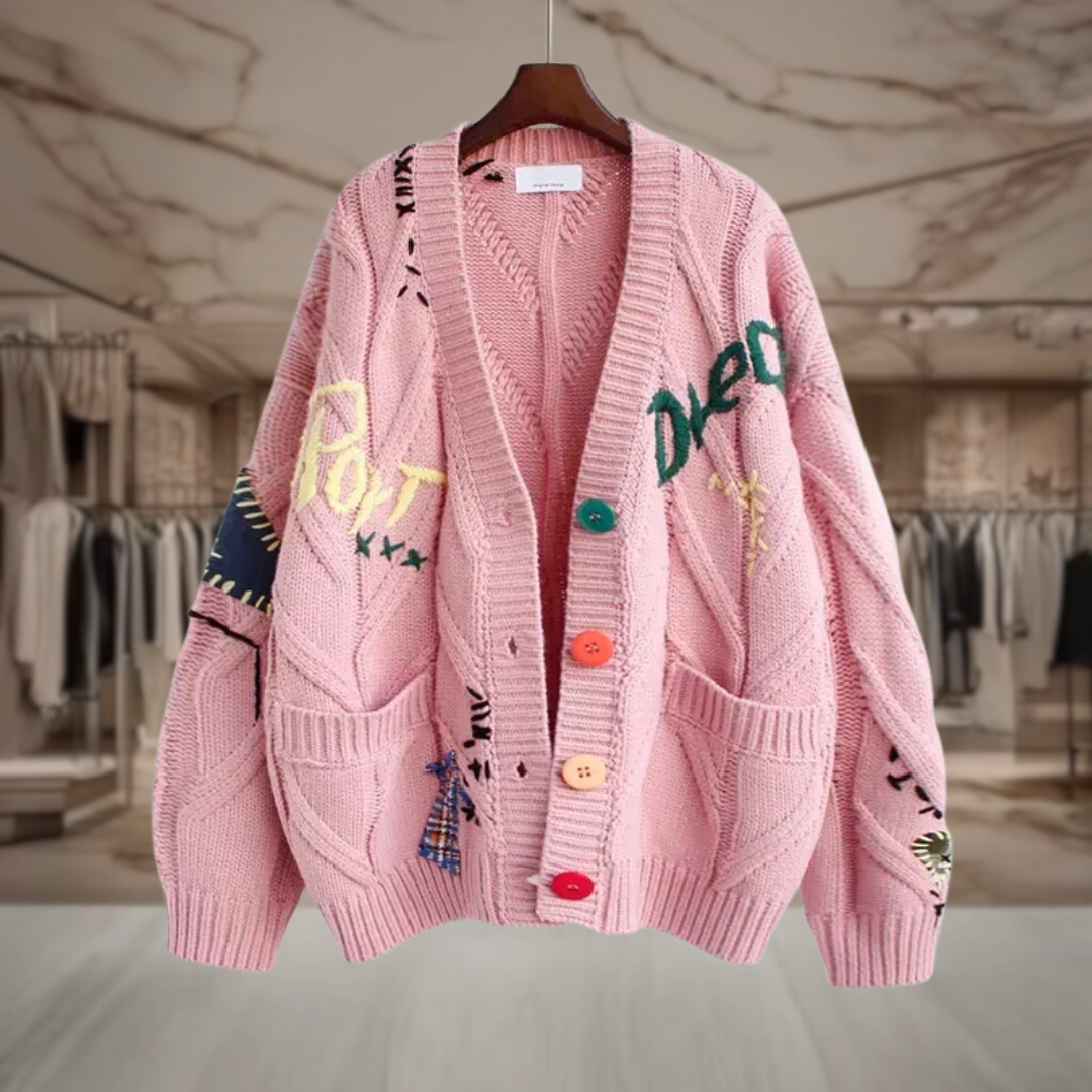 Women’s Cable Knit Button Up Cardigan | Perla