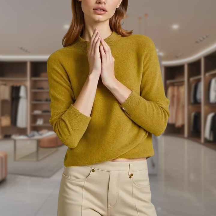 Women's Cashmere Mock Neck Sweater | Alexus