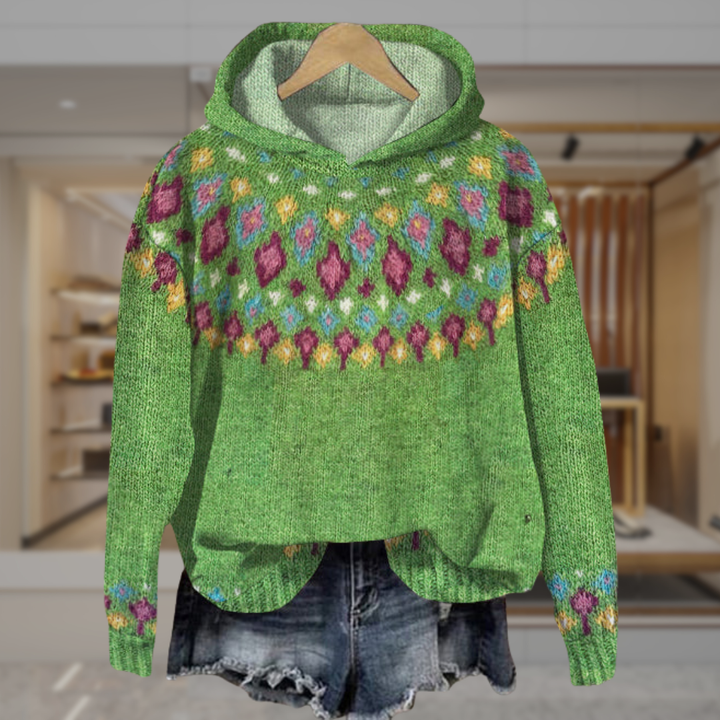 Women’s Fair Isle Sweater With Hood | Jane