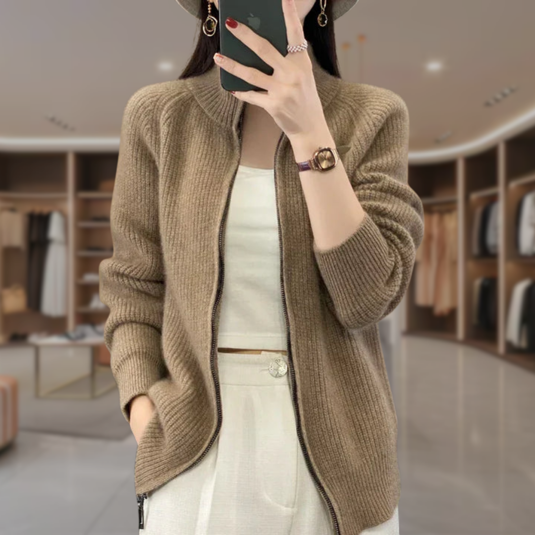 Women’s Zip Front Textured Jacket | Dalia