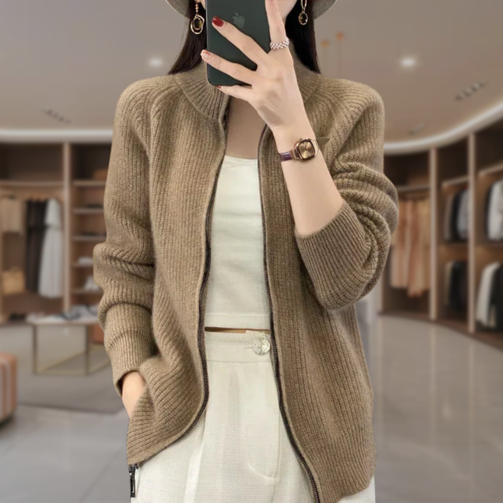 Women’s Zip Front Textured Jacket | Dalia