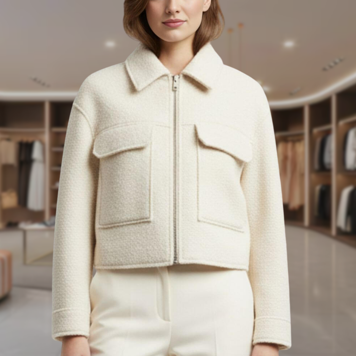 Women’s Suede Cropped Biker Jacket | Clara