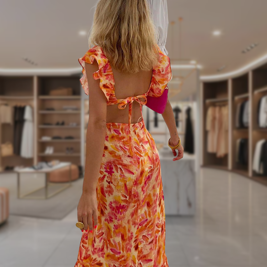 Women’s Floral Chiffon Maxi Dress | Angel