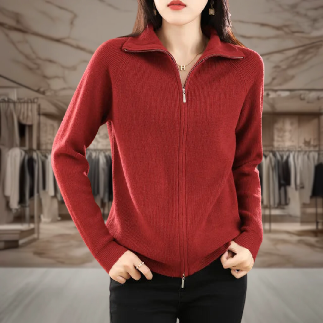 Women's Cashmere Quarter Zip Sweater | Liana