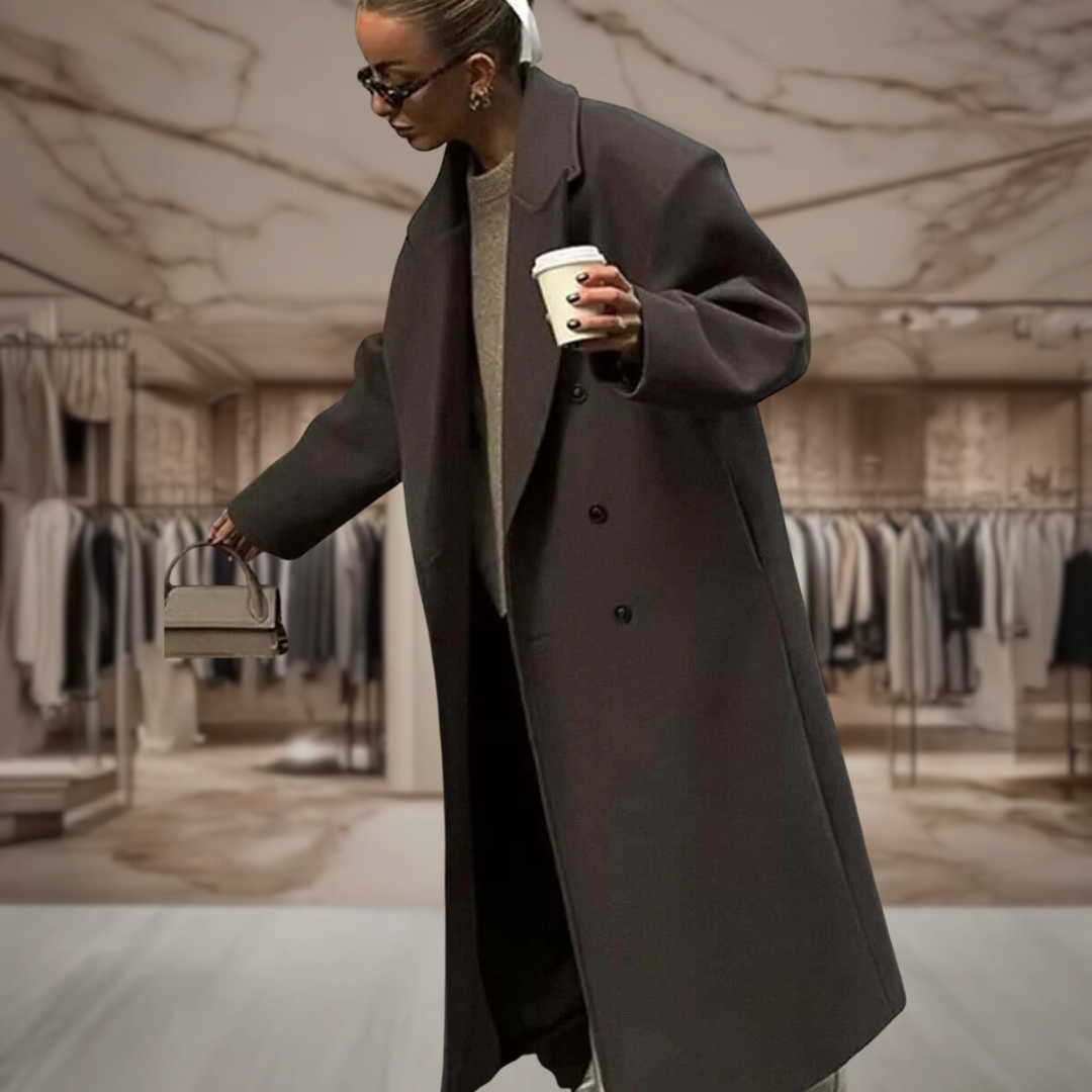 Women’s Double Breasted Wool Overcoat | Brooke