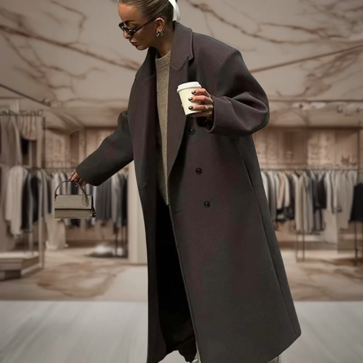 Women’s Double Breasted Wool Overcoat | Brooke