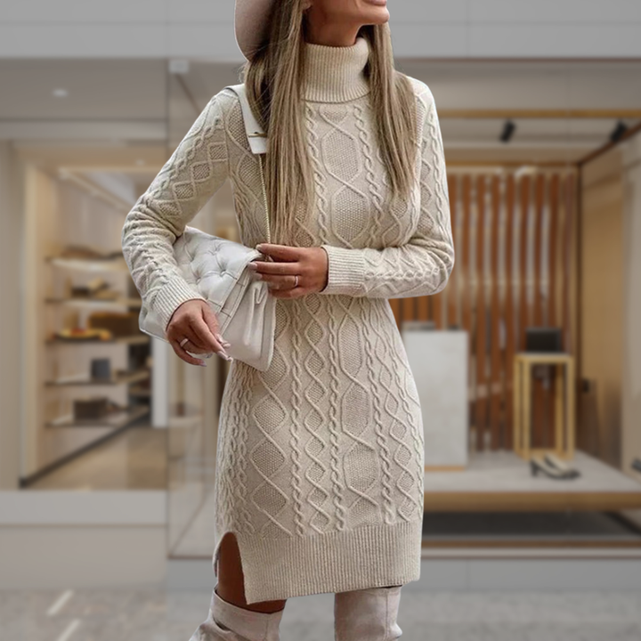 Women’s Cable Knit Midi Sweater Dress | Gemma