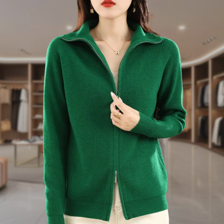 Women's Cashmere Quarter Zip Sweater | Liana