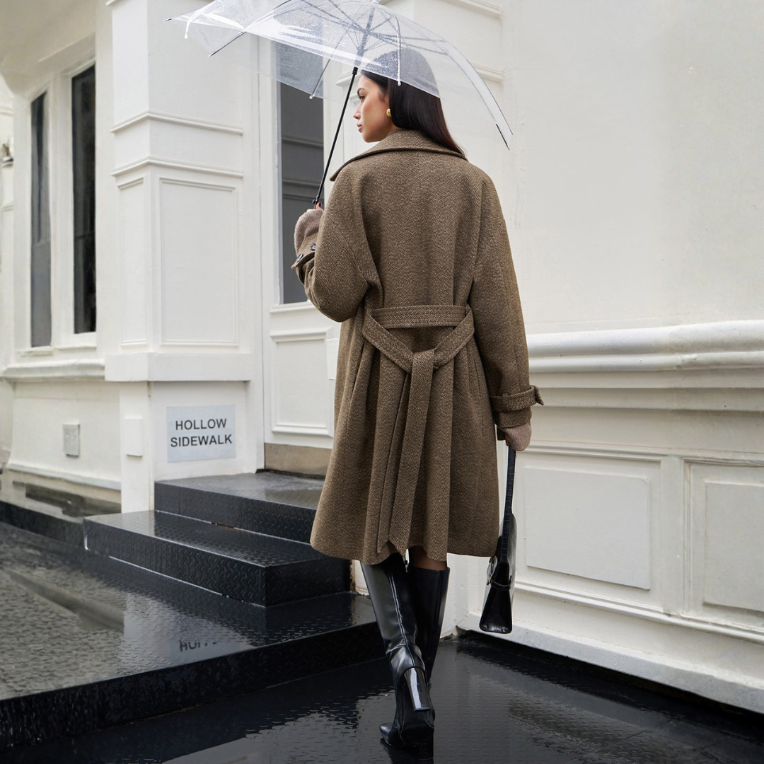 Women’s Double Breasted Wool Overcoat | Hazel