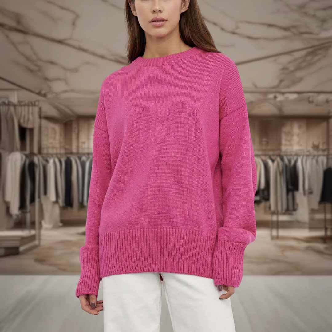 Women’s Oversized Crewneck Knit Sweater | Sariah