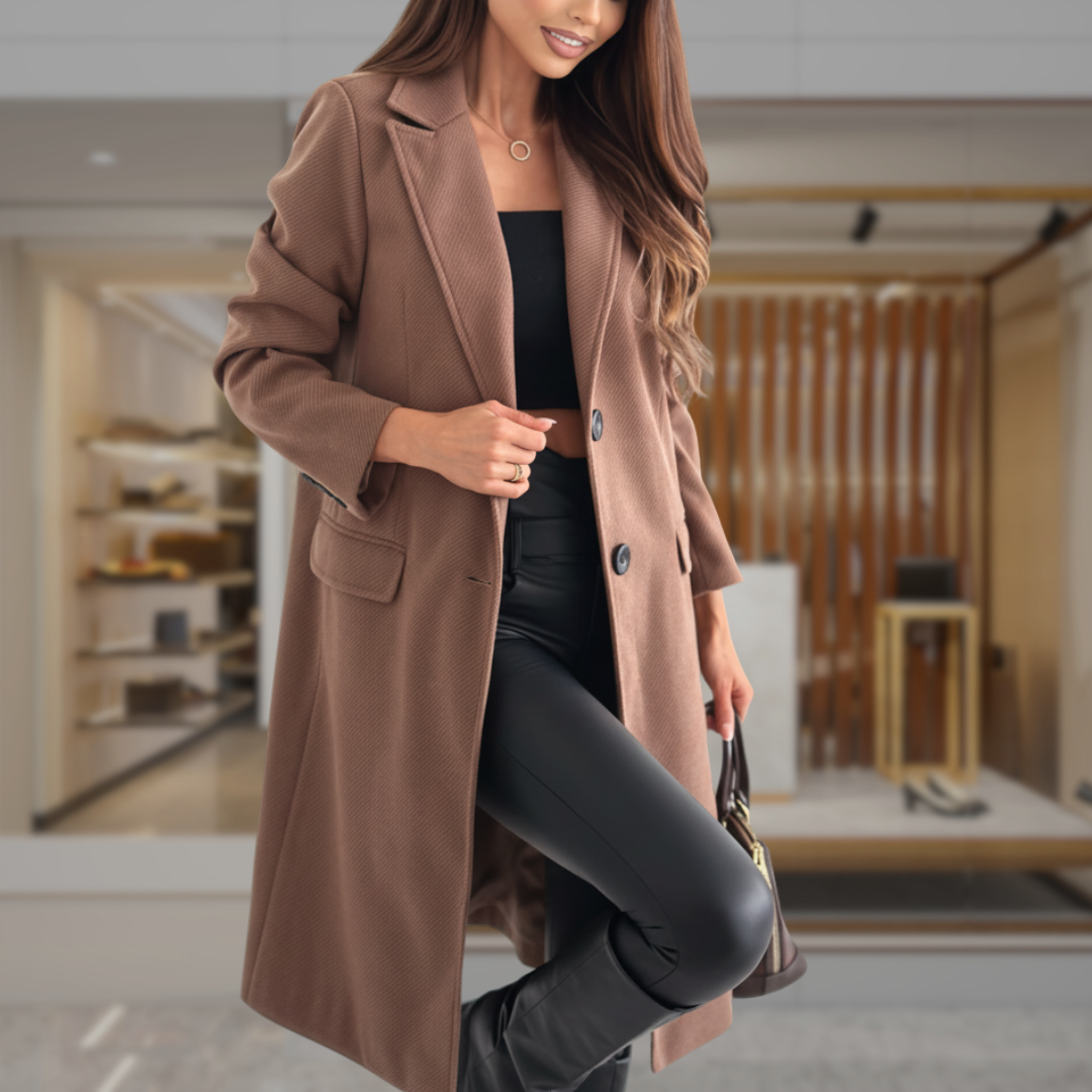 Women’s Tailored Long Wool Coat | Zoie