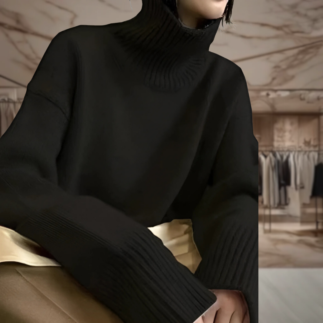 Women’s Turtleneck Oversized Pullover Sweater | Laila